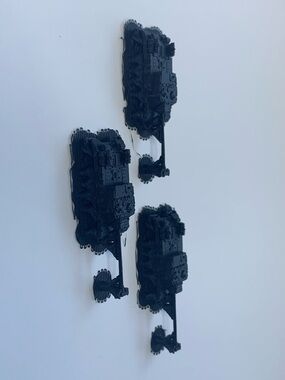 3 Black 3D Printed Tank Miniatures